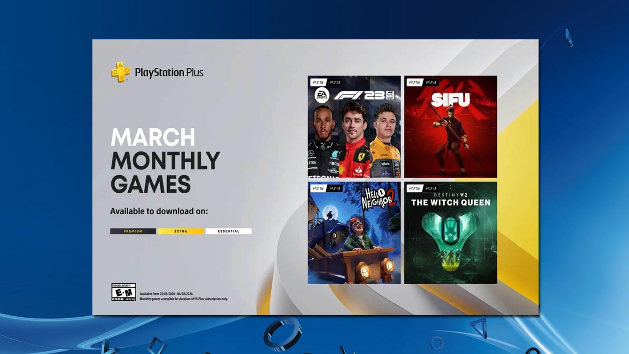 PlayStation Plus Monthly Games for March: EA Sports F1 23, Sifu, Hello Neighbor 2, Destiny 2: Witch Queen