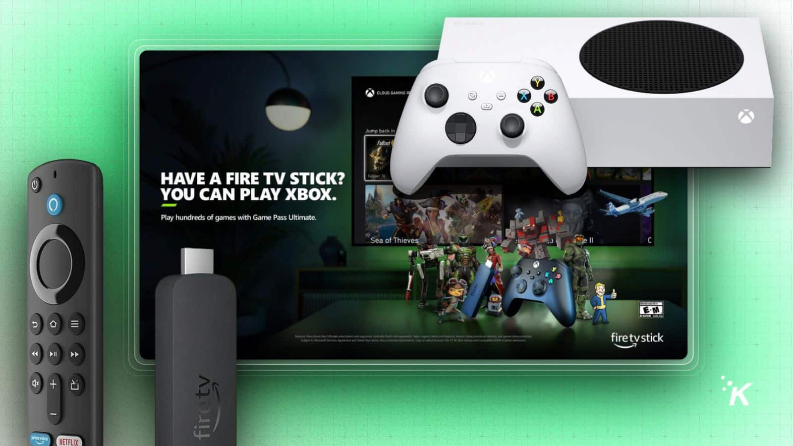 Xbox proudly claims “no console needed” in new partnership with Amazon, which brings Xbox Game Pass to Fire TV as a “low-cost, convenient, and portable option”